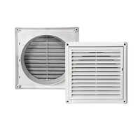 Grille d'aération carrée en plastique blanc durable avec moustiquaire pour ventilation murale et de plafond