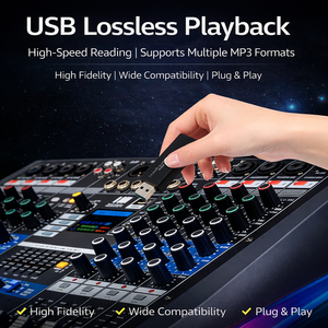 Console de mixage audio professionnelle USB, mixeur audio multicanal avec effets pour enregistrement sur scène et système de sonorisation - Product Image 6