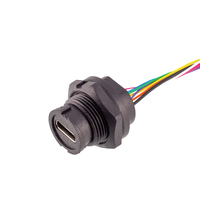 Cable hembra a macho de 30mm IP67, conector tipo C 3,0, montaje en Panel