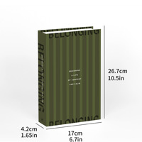 Lot de 2 faux livres pliables esthétiques, tons neutres, accessoires de décoration creux pour table basse, étagère, ambiance intérieure