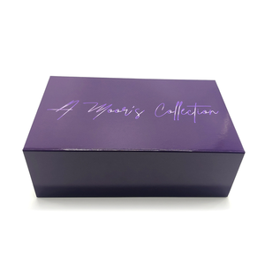 Boîte à capuche magnétique avec couvercle pour vêtements, personnalisée, violet, emballage <span class=keywords><strong>en</strong></span> carton pour <span class=keywords><strong>robe</strong></span> abaya, style livre pliable, boîte magnétique - Product Image 3