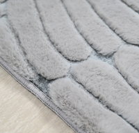 Tapis de salon de luxe en fourrure de lapin/tapis de maison avec coupe de fleurs 3D