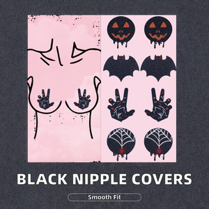 Vendita all'ingrosso di tendenza: Suameja ZQ0103 Copricapezzoli Monouso Neri Glitterati, Petali per Seno Sexy da Ragazza, Tatuaggi Intimi Senza Cuciture - Product Image 2