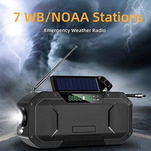 Radio d'urgence météo multifonctionnelle portable à manivelle solaire avec lampe torche, haut-parleur 5.0, AM/FM et batterie externe 5000 mAh - Product Image 4
