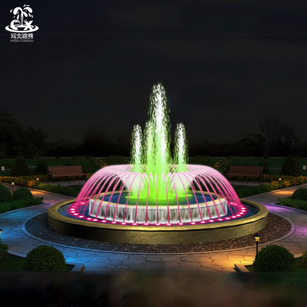 Garden Decoration Musical Color Changing Park Factory Outlet Led Small Fountain Equipment