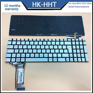 Teclado de ordenador portátil italiano Tastiera IT con retroiluminación plateada de 2017 para <span class=keywords><strong>Asus</strong></span> N551 G551 - Product Image 2