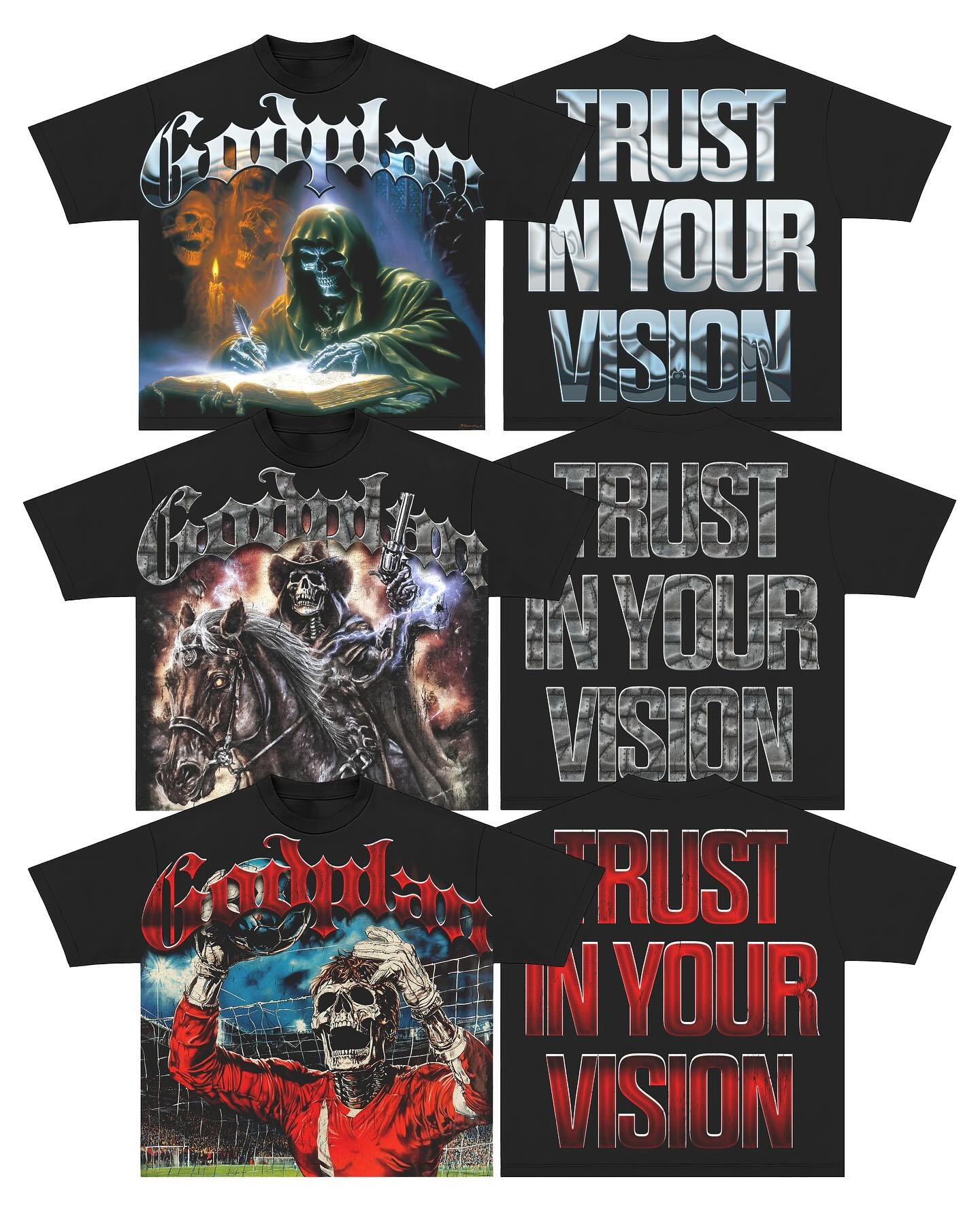 Black Sublimation Graphic T-shirts for Men