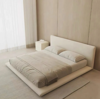 Lit rembourré moderne et simple, écologique, taille King Size, avec cadre en bois de pin, couleur personnalisable pour chambre d'hôtel/villa