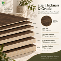 Contreplaqué recouvert de placage de noyer noir Jinbase JB-PLY-117, qualité E0, 1220x2440mm, contreplaqué flexible, feuille de placage de bois naturel