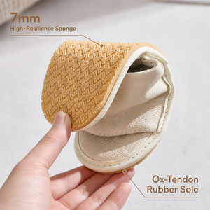 Pantoufles en cuir véritable à coupe large, antidérapantes et durables, pour hommes et femmes, idéales pour la maison et le spa - Product Image 2