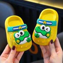 Chaussons d'été unisexes pour enfants, antidérapants, semelle souple, mignons, dessin animé, chaussures à trous pour bébé, doublure en coton, PU et caoutchouc, à enfiler - Product Image 4