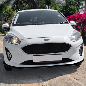 Ford Fiesta Mk8 Front <b>Splitter</b> <b>Lip</b> Bumper Modification Parts 2018-2021 Piano Black Carbon Fiber Texture ABS Material - Product Image 1