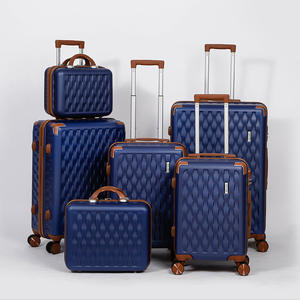<span class=keywords><strong>Ensemble</strong></span> de 6 valises de style vintage grande capacité avec fermeture éclair et roulettes pivotantes à 360 degrés pour bagages à main - Product Image 2