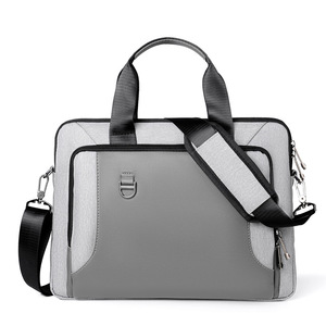 Sac à bandoulière pour ordinateur portable en polyester imperméable, mallette professionnelle antichoc épaissie pour hommes, avec coussin d'air double couche et compartiment pour ordinateur portable - Product Image 4
