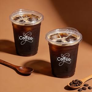 Vasos de Plástico Transparente Desechables Cuadrados de PE/PP de 8oz-32oz con Logotipo Personalizado, Ecológicos, con Tapas para Café y Postre - Product Image 5