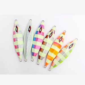 Jig de pêche en métal lumineux/UV chaud 40g 80g 100g 200g 500g 750g 1000g leurres de pêche coulant Simulation yeux gabarits pêche - Product Image 3