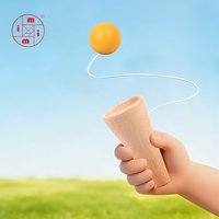 Juguete de Madera Kendama para Niños Pequeños, Juguete Educativo para el Desarrollo de la Coordinación Mano-Ojo, Juego de Habilidad con Pelota de Madera