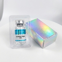 Étiquettes personnalisées en vinyle holographique VS-201 Peptid, résistantes à l'eau et à la chaleur, adhésives puissantes, pour flacons de 3 ml, 5 ml, 10 ml