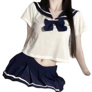 Japanese-style sexy internet celebrity style student lingerie with <b>bow</b>, JK uniform temptation, cute short skirt, preppy style. - Product Image 5
