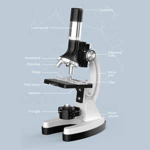 Microscopio de Ciencia para Niños, Kit de Metal con caja de transporte, 100x-1200x, 28 Uds. - Product Image 5