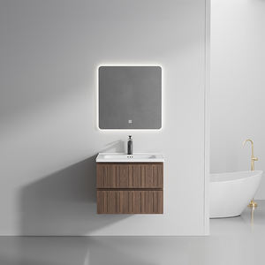 Mobile <span class=keywords><strong>Bagno</strong></span> Integrato in PVC Stile Antico Medioevale Color Noce, Nuovo Design Cinese con Cassetti Contenitori <span class=keywords><strong>e</strong></span> Lavabo - Product Image 1