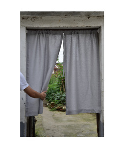 100% lin porte rideau japonais Style Simple chambre salle de bain cuisine cloison rideau <span class=keywords><strong>Support</strong></span> personnalisé lin porte rideau - Product Image 4