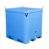 Conteneur de transport et bac de stockage robuste de 1000 L pour poissons, bac isotherme pour fruits de mer congelés