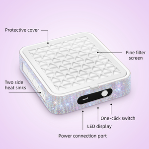 Colector de Polvo de Uñas de Lujo con Cristales y Diamantes, Aspirador de Polvo para Uñas de Gran Succión, Extractor de Polvo de Uñas Enchufable - Product Image 2