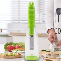 Nouveautés : Éplucheur manuel de légumes et fruits anti-éclaboussures avec bac de récupération, multifonctionnel et créatif, accessoires de cuisine pour l'épluchage