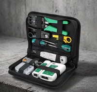 Kit d'outils réseau informatique RJ45/12/11 – Pince à sertir, dénudeur et testeur de câbles pour réseaux LAN