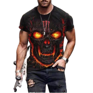 T-Shirt con <span class=keywords><strong>Stampa</strong></span> 3D di Teschio in Metallo per Uomo, Magliette con <span class=keywords><strong>Stampa</strong></span> Digitale Integrale, Top Hip Hop, Abbigliamento Personalizzato con Grafica - Product Image 3
