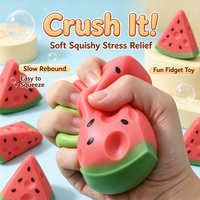 Jouet Squishy en Gros Pastèque Simulée Effet Craquant avec Blocs de Construction, Jouet Anti-Stress à Rebond Lent avec Son de Craquement
