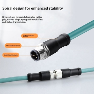 Kabel Jaringan Tembaga M12 Ke RJ45 Tipe A 8-Core Kabel Ekstensi Konektor Pelindung Fleksibel Tinggi Kamera Kelas Industri - Product Image 3