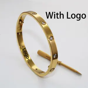 Nouveauté Bracelet de marque Love Bracelet de luxe de concepteur en acier inoxydable 316L plaqué or 18K pour femmes et hommes