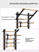 Barre de traction multifonctionnelle pour fitness à domicile, échelle murale en acier et bois, échelle suédoise murale