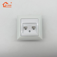 Prise murale électrique standard européenne certifiée CE ROSH, prise allemande Schuko, blanche, 220V 16A, alliage d'argent, série KLU, 2 ANS