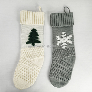 <span class=keywords><strong>Crochet</strong></span> bas <span class=keywords><strong>de</strong></span> noël neige blanc gris confortable nordique hiver chaussettes vacances décor à la maison tricot bas pour cadeau - Product Image 3
