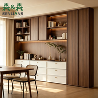 Buffet moderne en bois avec portes coulissantes et étagères réglables, meuble de rangement pour cuisine et salle à manger, table console pour bar à café