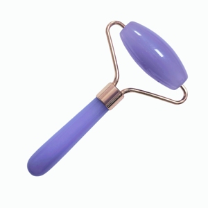 Colorful Purple Resin Face <b>Massage</b> <b>Tool</b> Durable Single Roller with Rose Gold Frame for Spa and Beauty Gift - Product Image 5