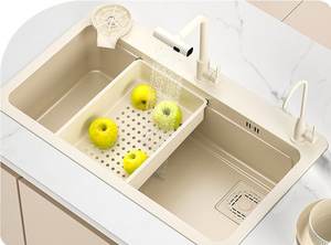 Fregadero de Cocina de Acero Inoxidable 304 Engrosado, de un Solo Tazón Grande, Estilo Crema, Fácil de Limpiar para el Hogar - Product Image 2