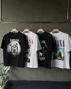 Hip Hop Drop graphique T-shirts lourds coton de luxe personnalisé Streetwear surdimensionné recadrée Boxy hommes t-shirt - Product Image 1