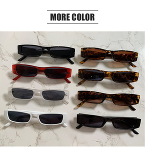 Gafas de Sol Sunway Retro Vintage de Plástico Sólido Estilo Años 90, Negras, Rectangulares Pequeñas - Product Image 2