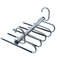 Cintre métallique télescopique et pliable pour pantalons/vêtements, rangement multi-niveaux pour armoire et penderie, avec pinces de maintien domestiques.