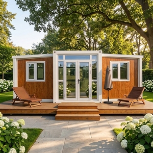 Casa Contenedor Prefabricada Expandible de 20 pies con Revestimiento Metálico con Aspecto de Madera, Villa Modular Prefabricada Ecológica con Panel Sándwich Expandible - Product Image 2