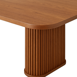 Contemporary European Modern Dinner Cater <b>Table</b> Rectangular Osten Solid Wood Fluted Base <b>Dining</b> <b>Table</b> for 6 8 10 seater - Product Image 3