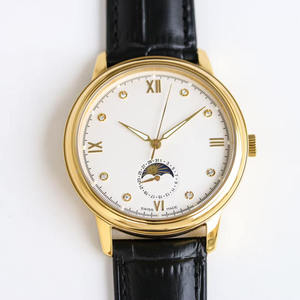 Classic Moon Phase Aesthetic Sapphire Crystal Automatic Mechanical <b>Watch</b> Stainless Steel <b>Case</b> Genuine Leather Strap 10 Bar <b>Watch</b> - Product Image 1