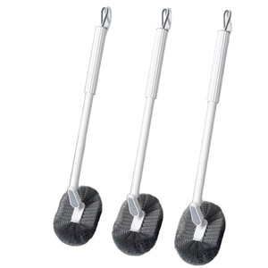 Toilet <b>Cleaning</b> <b>Brush</b> With Long Handle Grey Nylon Bristles For Bathroom Use - Product Image 1