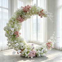 Arche florale en soie de luxe moderne pour vitrine de centre commercial, scène de mariage, demande en mariage - Ornements durables de 6-7 pieds