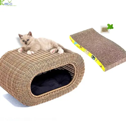 2024 produk baru terlaris rotan Sofa hewan peliharaan alami rumah hewan peliharaan tempat tidur anjing kucing untuk semua musim dari Keico Ike Nam