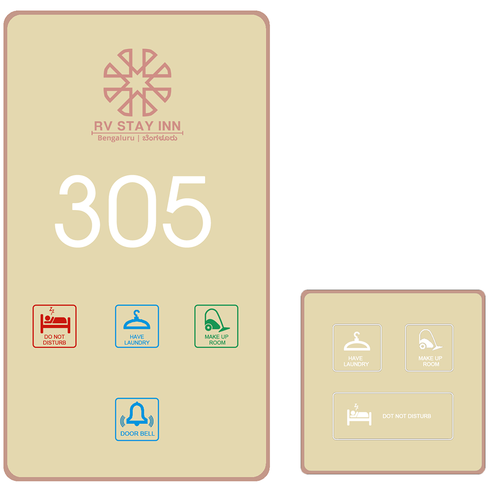 Дверной звонок из закаленного стекла с металлической рамой, светодиодный сенсорный дверной звонок, индивидуальный логотип, номер комнаты, электронный дверной знак